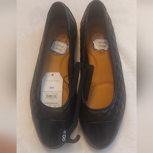 Time and Tru Women's Cap Toe Quilted Ballet Flats, Wide Width Size 8W NWT - Picture 7 of 7